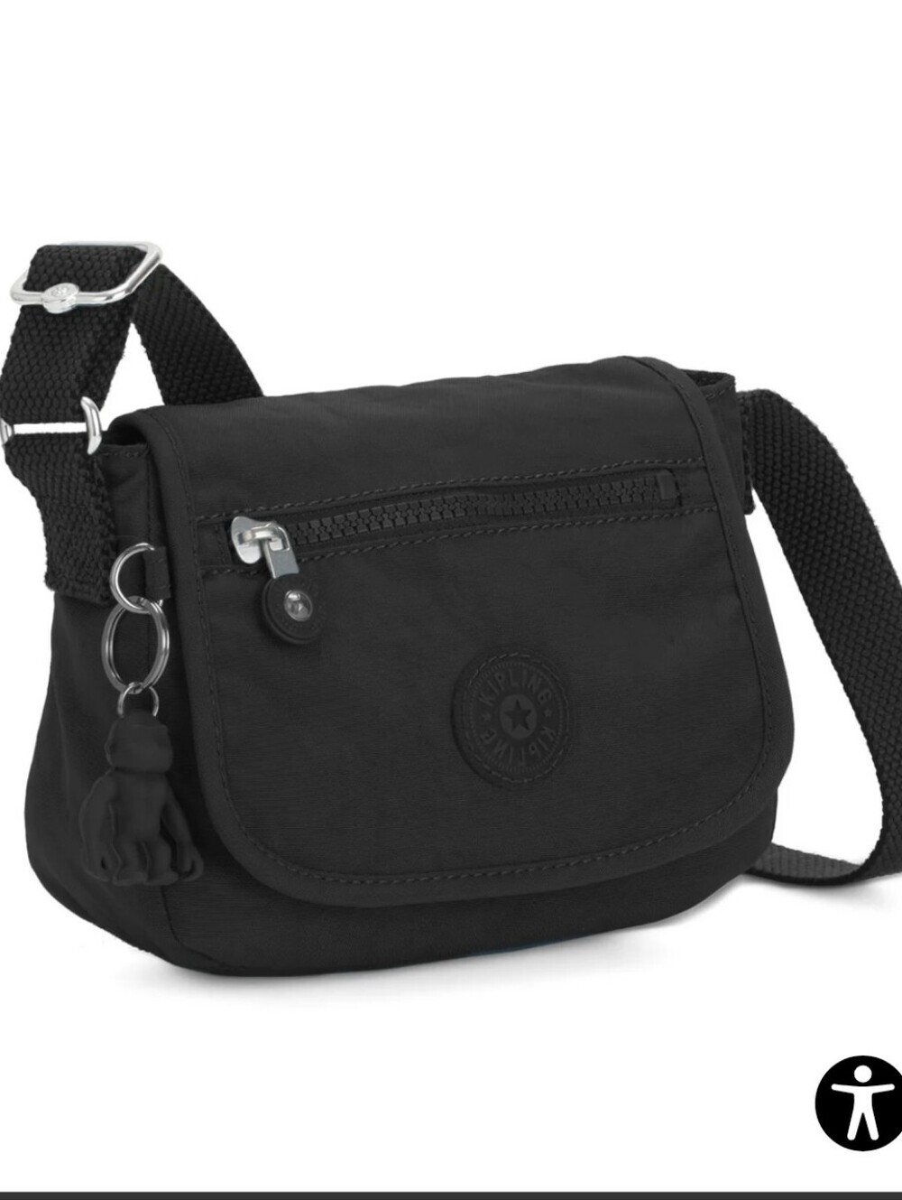 NWT Kipling Sabian Nylon Crossbody Mini Bag Purse in Black Noir Lightweight